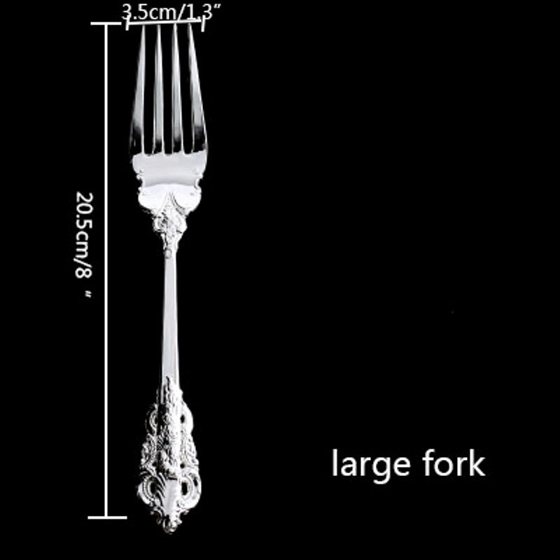 Couteaux à Dessert en argent, ensemble de pelles pour gâteau de mariage baroque, couteaux pour serveur, couteaux à spatule de transfert de gâteau, couverts de fête de 8.25": 1pcs Fork