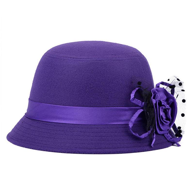 Chapeau seau en laine pour femmes, Cloche en feutre rétro, Vintage britannique