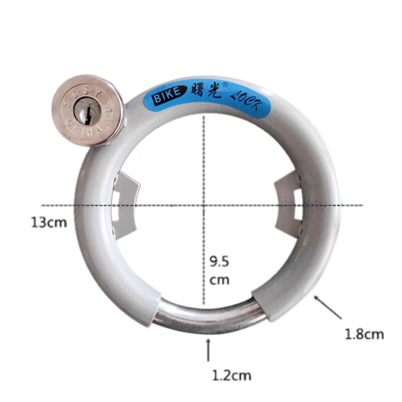 Fietsslot anti-diefstal Fietsslot Oude Patroon Bold Klink Ronde Stalen Lock Fietsaccessoires FZS004: YELLOW