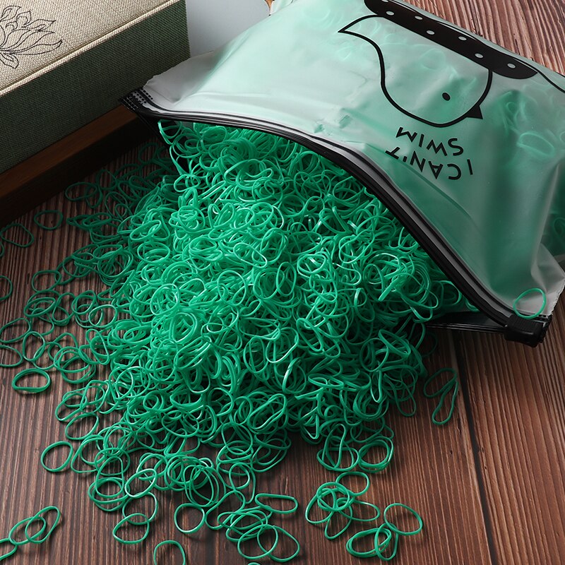 Gomas de pelo elásticas para niña, gomitas de nailon para coletas, diademas para el cabello, accesorios infantiles, 2000 unidades: 1000pcs / Bird bag-18