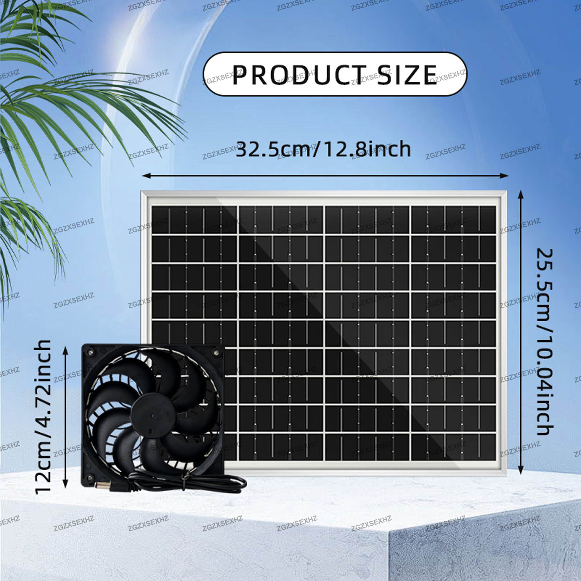 15W 12V Solar Portable Waterproof Exhaust Fan Mini Fan Air Extractor Ventilator for Kitchen Maison Dog Chicken House Greenhouses