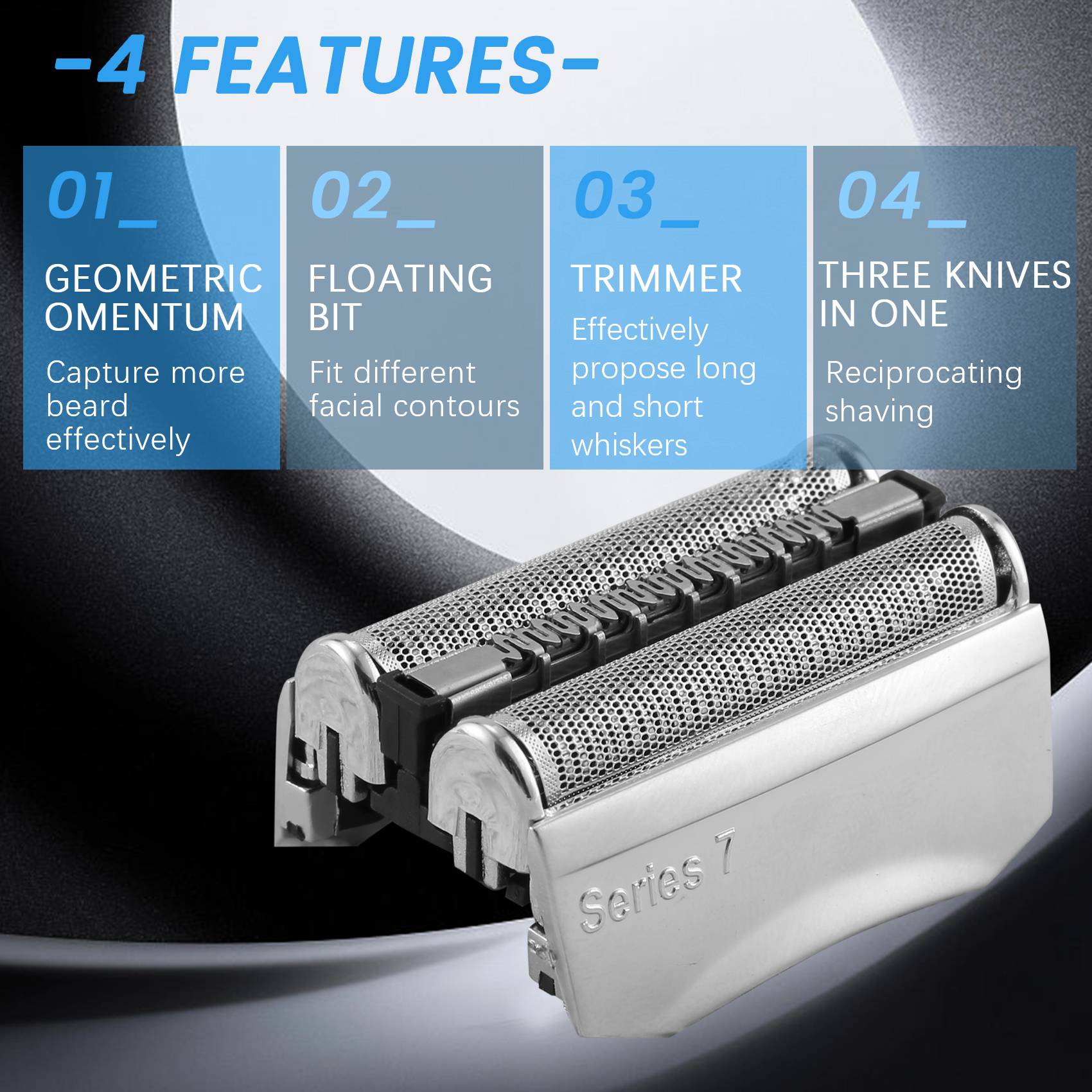 Best 70S Foil & Cutter Shaver Replacement Part for Braun Series 7 70S Shaver Foil Cartridge Cassette Head