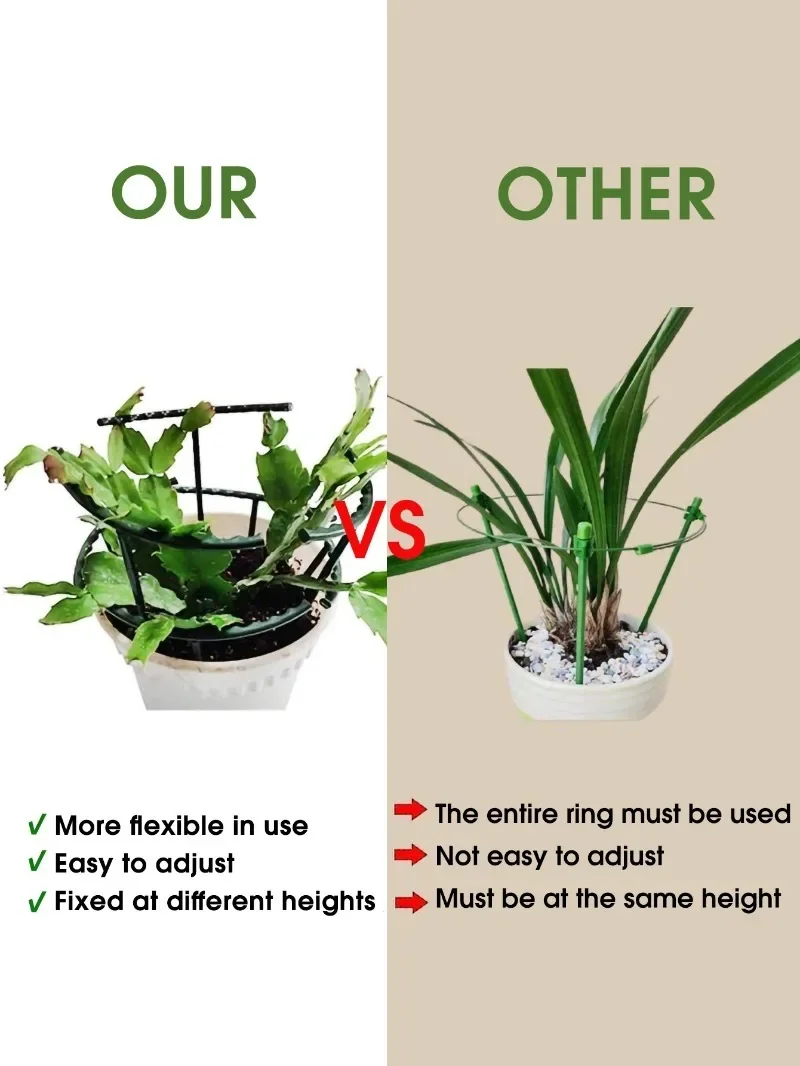 Soporte de plástico para plantas, marco de pila, arreglo de invernadero, varilla fija semicircular, soporte de escalada para plantas y flores de interior, 20/1 Uds.