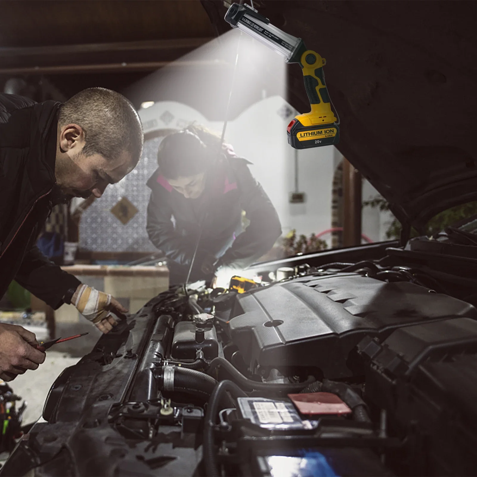 2000LM 14,4 V-18 V para luz de trabajo LED Dewalt batería de iones de litio linterna USB nueva linterna LED portátil