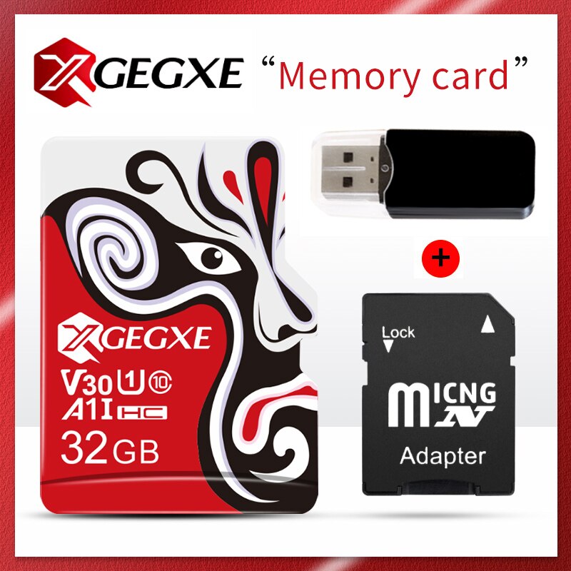 XGEGXE Original Brand Micro SD card 32GB Class 10 Memory Card Chinese Opera microSD 256GB 128GB 64GB 16gb TF Card de memoria: 32GB with gifts
