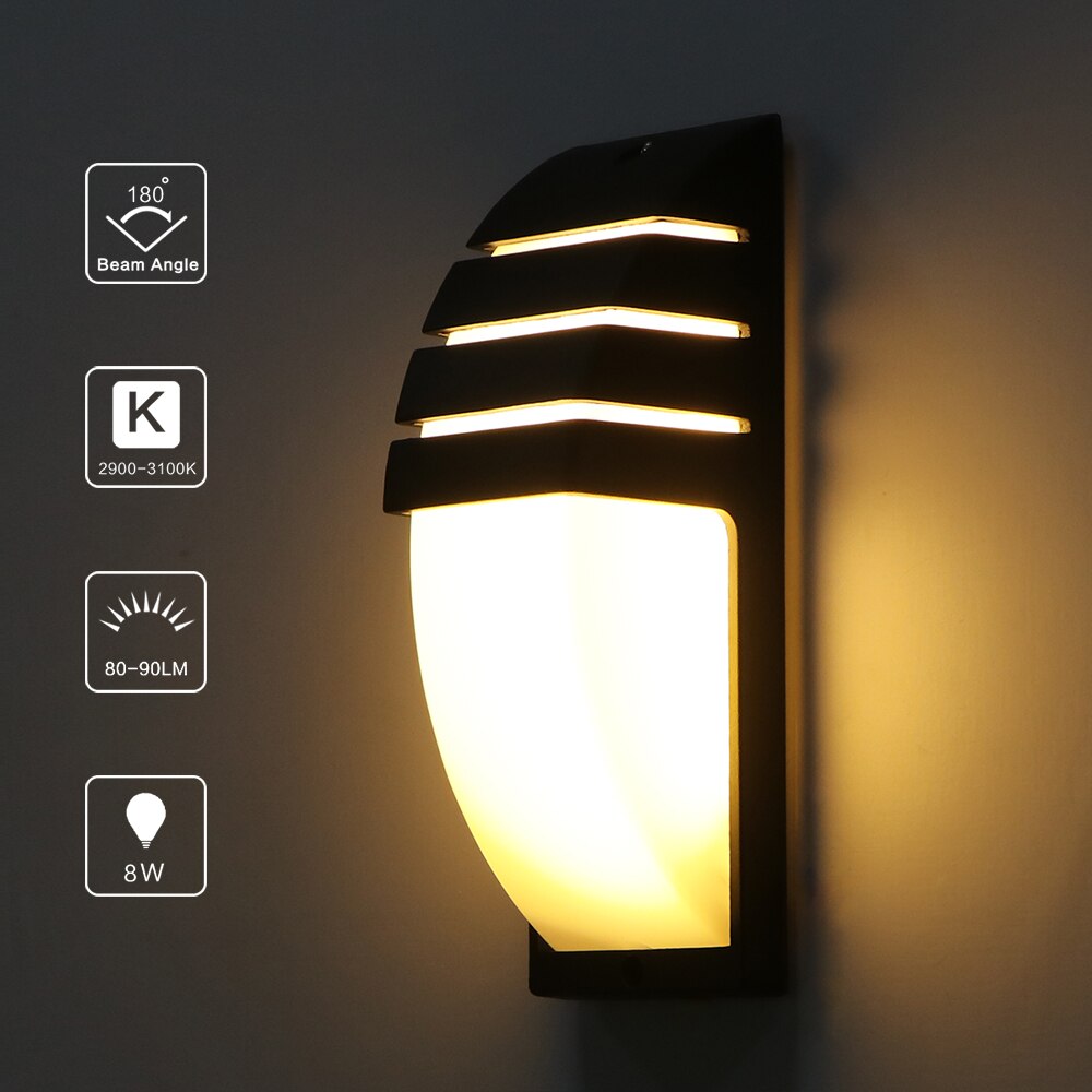12W Waterdichte Led Veranda Verlichting Outdoor Wandlamp Voor Tuin Gang Balkon Verlichting Decoratie AC85-265V