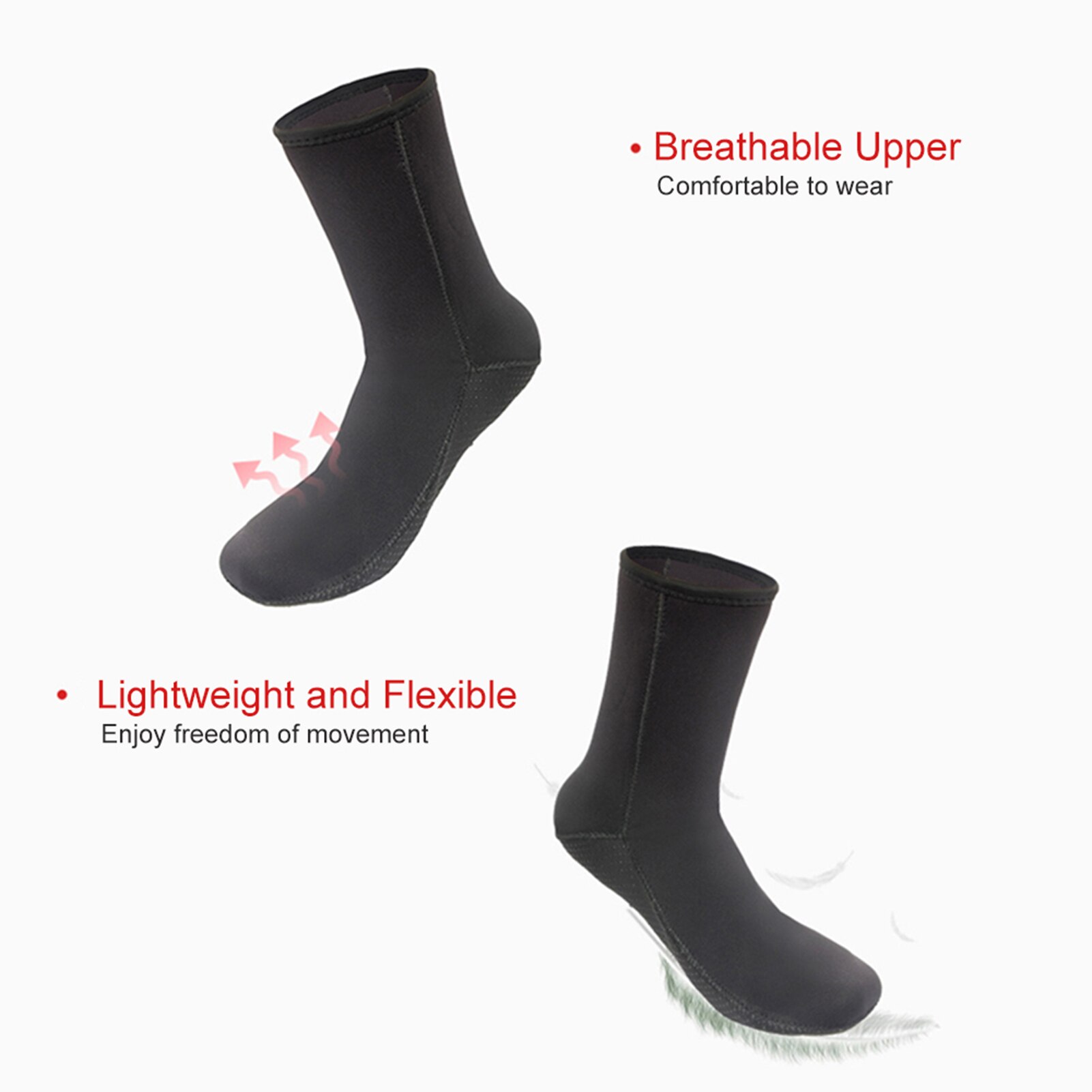 Surfing Diving 3mm Neoprene Socks Anti Slip Beach Water Socks Kayaking Snorkeling Sailing Scuba Socks Water Sports Equipment