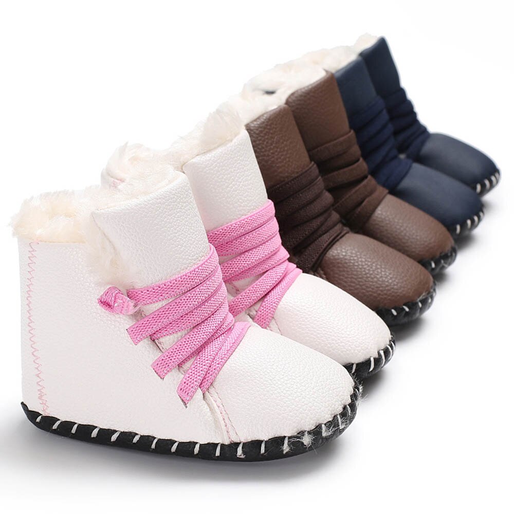 Del bambino Della Ragazza del Ragazzo Stivali Da Neve Mezzo Inverno Stivali Ragazza Del bambino Del Cotone Stivali Caldi di Spessore infantile Del Capretto Nuovi Pattini Inferiori Molli carino 0-18M