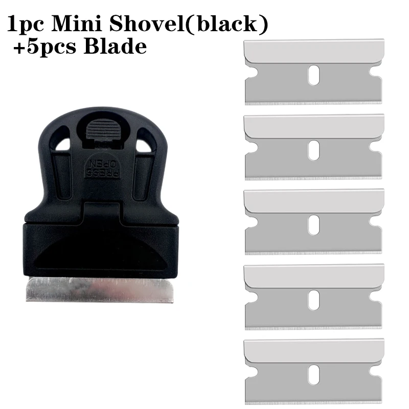 11/1pcsScraper, Scraping Off Stickers, Paint and Old Glue, Glass and Car Window Film Adhesive Remover Mini Shovel with Blade: grey