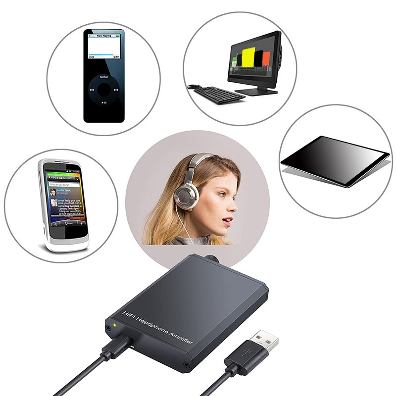 HiFi Kopfhörer Verstärker Tragbare Wiederaufladbare Lithium-Batterie mit 3,5 Mm Audio- Jack für MP3 Spieler IPods