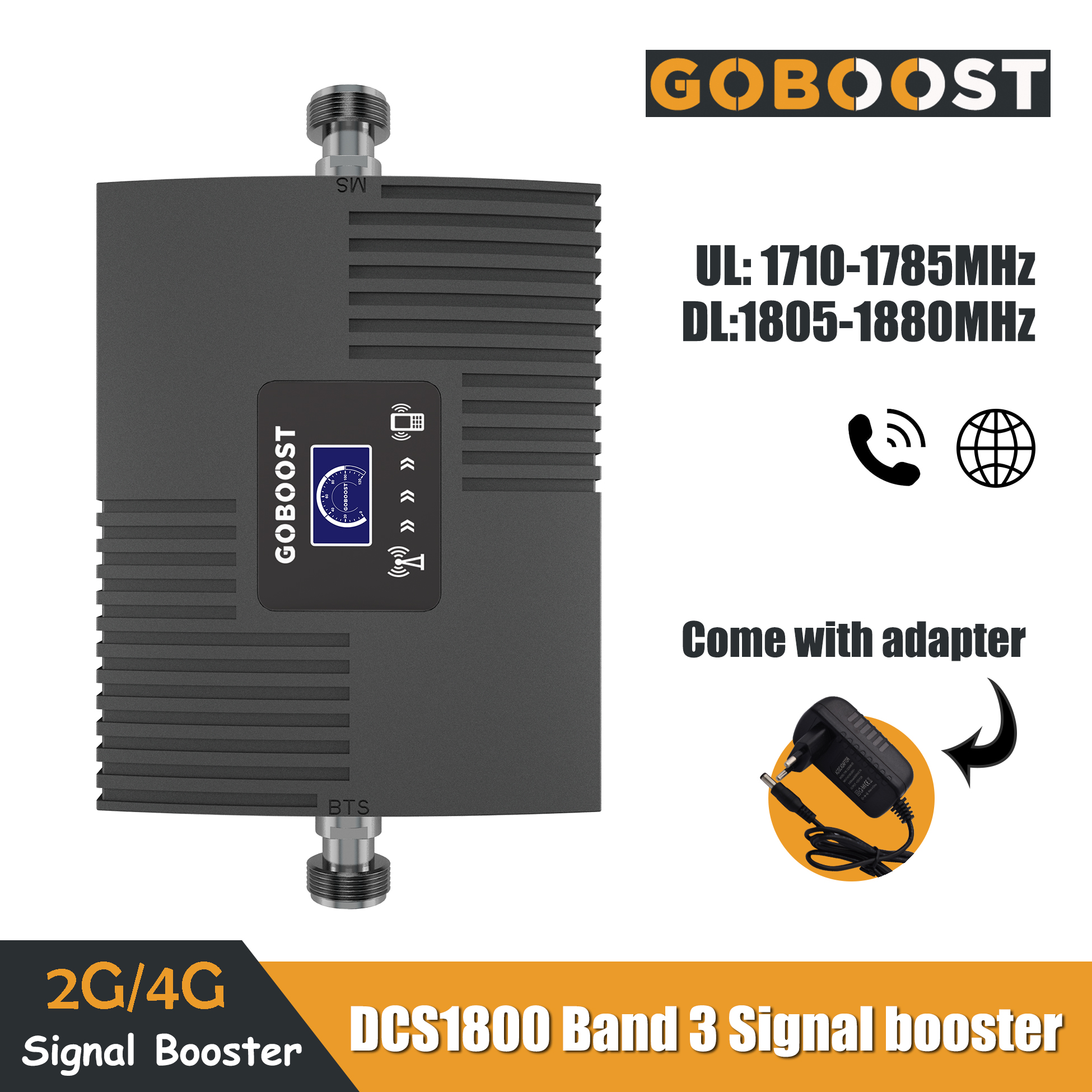 2G 4G LTE DCS 1800mhz Band3 teléfono celular Amplificador de señal móvil pantalla LCD Mini amplificador móvil repetidor de datos de red 65dB ganancia