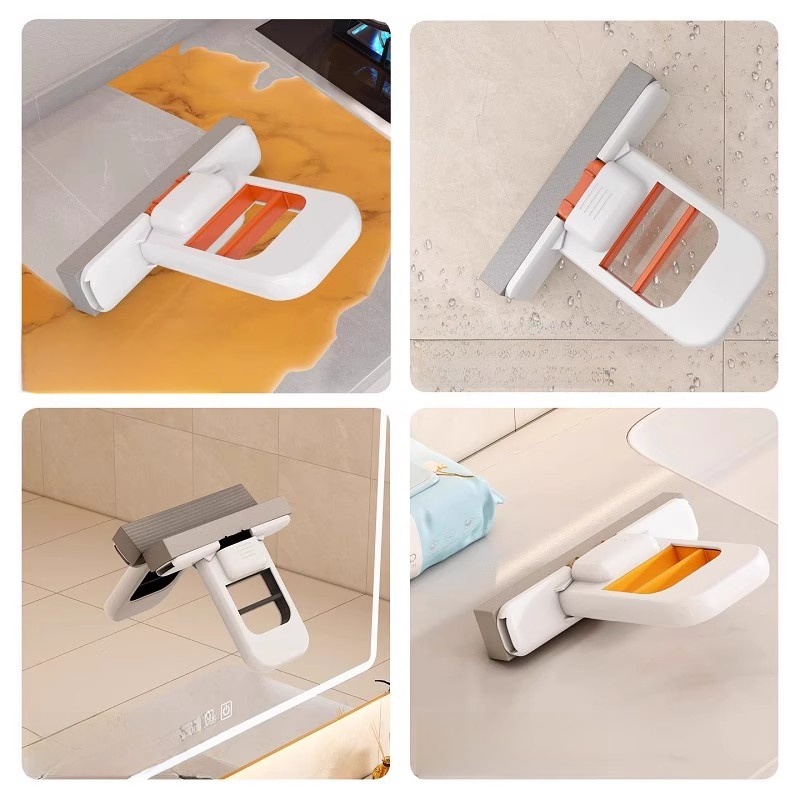 Handheld Glass Cleaner Bathroom Mirror Cloth Convenient No Hand Wash Mop for Desktop Surface Cleaning Household Tools
