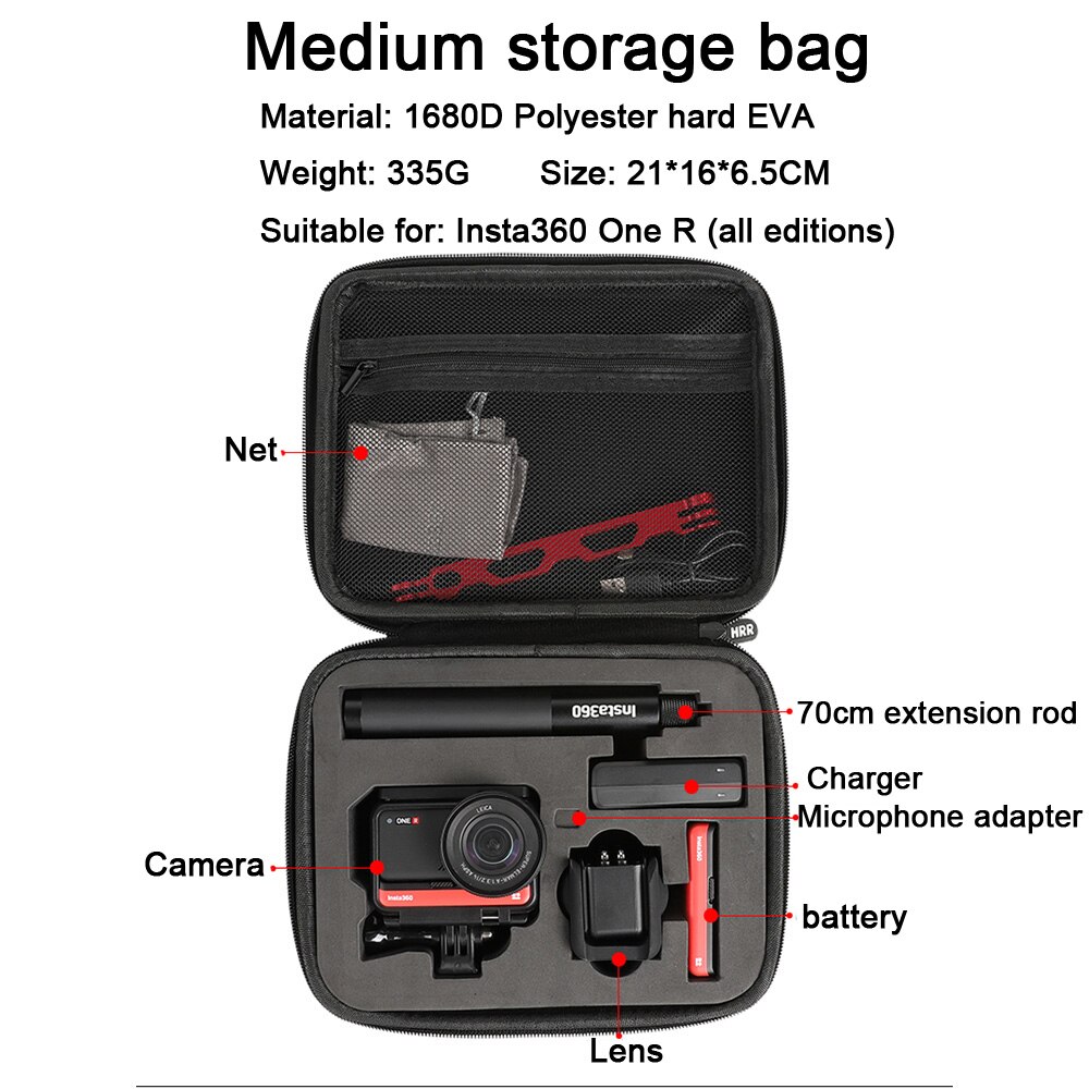 Draagtas Voor Insta360 Een R Camera Accessoire, reizen Opslag Harde Shell Tas Voor Insta 360 Een R Alle Edities Doos: Medium