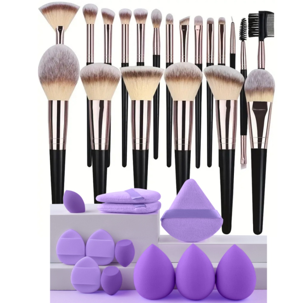 3-20PCS Makeup Brushes Set Fluffy Eyeshadow Foundation Concealer Blush Highlighter Female Cosmetics Beauty Tools Storage box: Blue