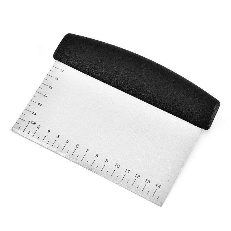 1Pcs Stainless Steel Metal Griddle Scraper Chopper - Great As Dough Cutter For Bread And Pizza Dough Baking Supplies: black