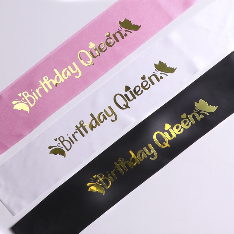 Ceinture en Satin pour fille, pour anniversaire, reine, paillettes, sirène, pour fille, rubans, fournitures de pour fête, accessoires de décoration