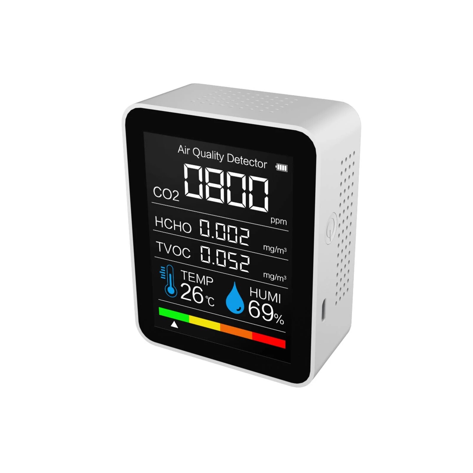 5in1 Indoor Air Monitor Lcd Digital co2 Air Meters Real Time Intelligent Air Sensor Tester co2 Detector