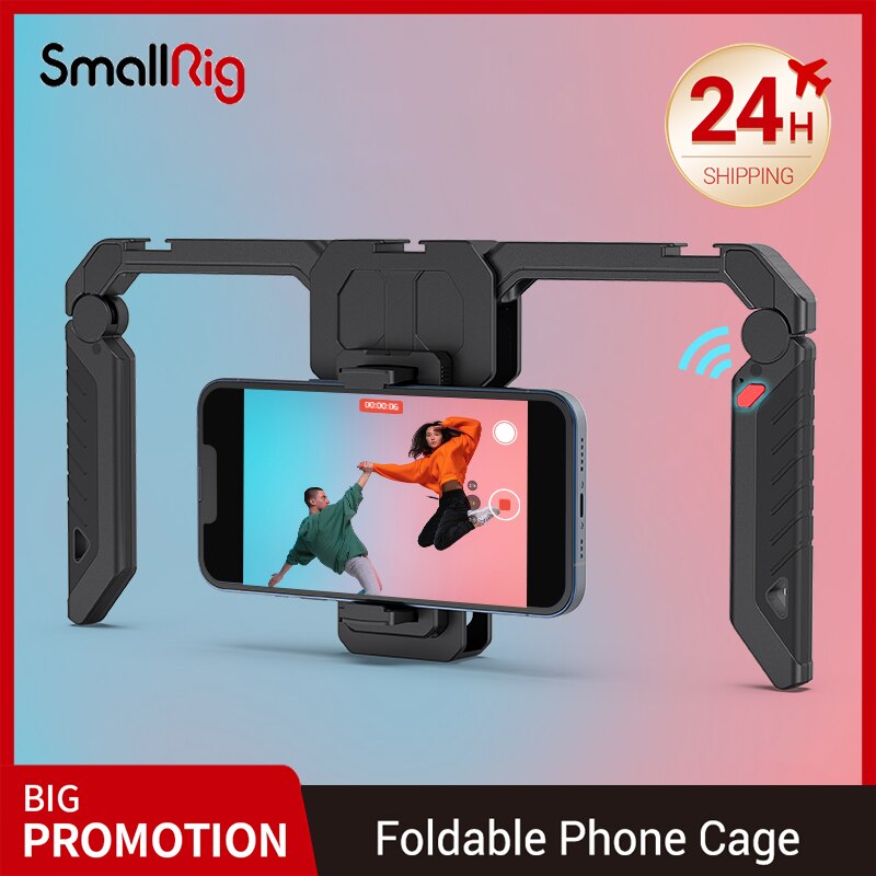 SmallRig SmartPhone Cage With Foldable Handles Wireless Control Compact Portable for Iphone 13 video Shooting Videography 3111