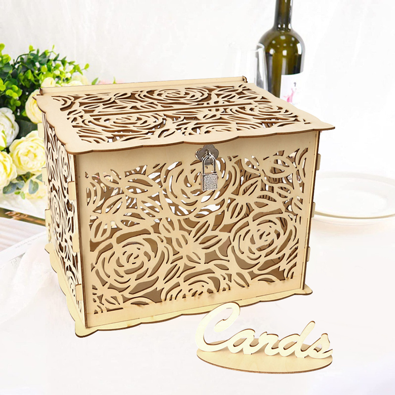 DIY Land Hochzeit Karte Kasten Holz Geld Große Kasten Mit Schloss Mariage Einladung Karte Kasten Hochzeit Dekoration Lieferungen