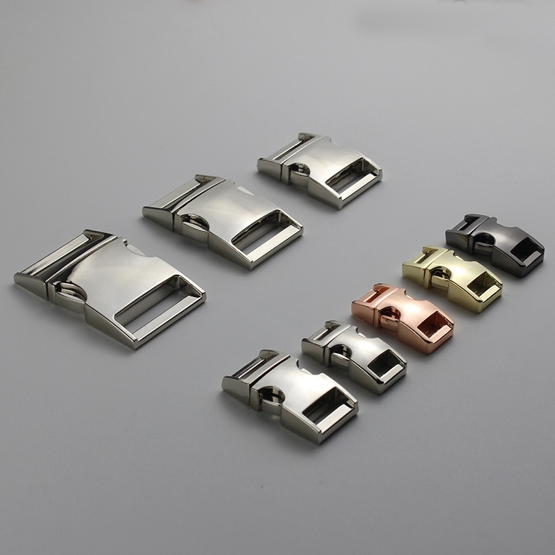 1 Stks/pak 10Mm 15Mm 20Mm 25Mm Metal Side Release Gebogen Buckles Voor Paracord Armband Hond kat Kraag Gespen Diy Accessoires