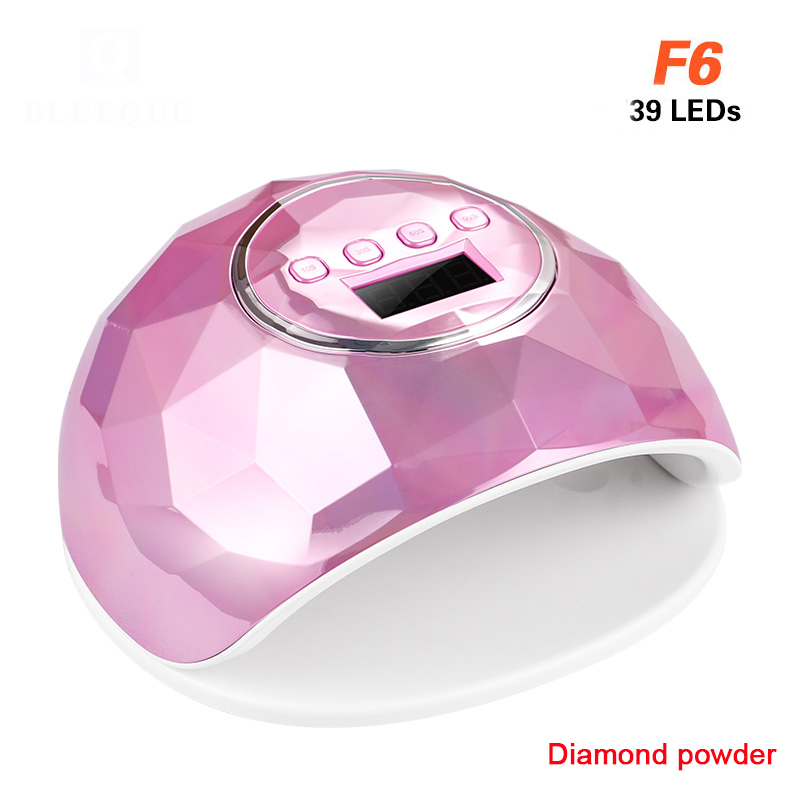 Secador de uñas , lámpara LED UV de 78W para todo tipo de esmaltes de uñas de Gel, 39 Uds. LED de secado rápido, con temporizador y Sensor inteligente: F6-Pink