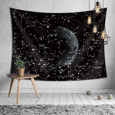 Psykedelisk konstellation galakse rumtæppe væg kunst hængende polyester gobeliner borddug lagner stueindretning: 203 x 150cm