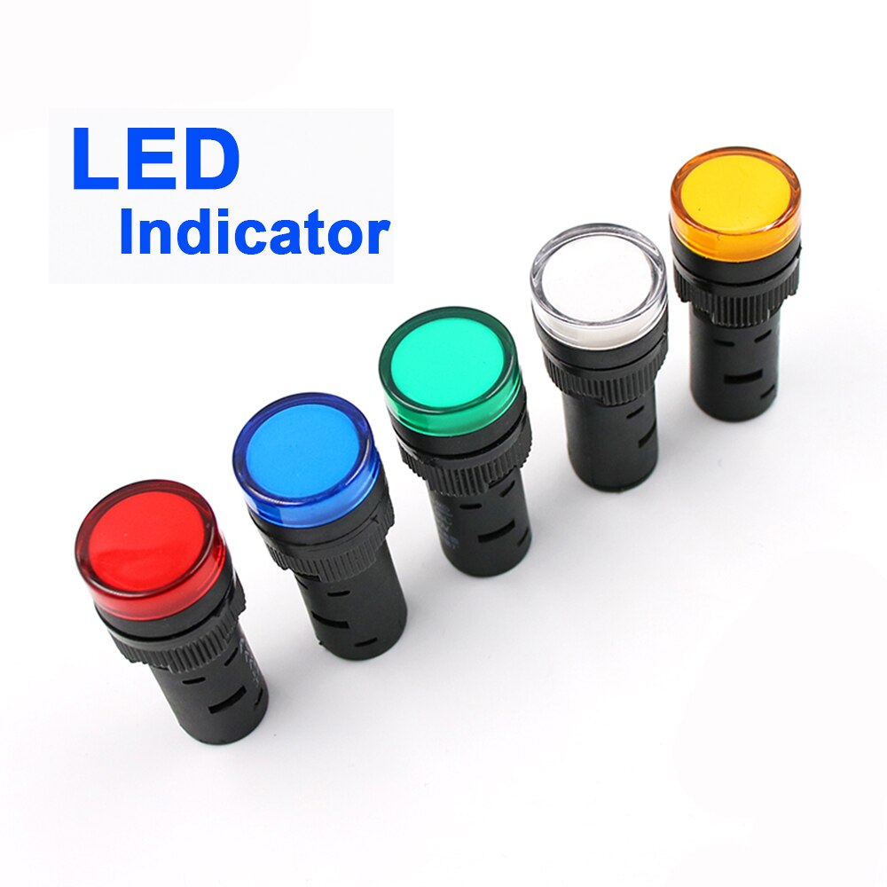 1pcs LED Indicator Light 12V 24V 220V 16mm Panel Mount LED Power Indicator Pilot Signal Light Lamp Night Light