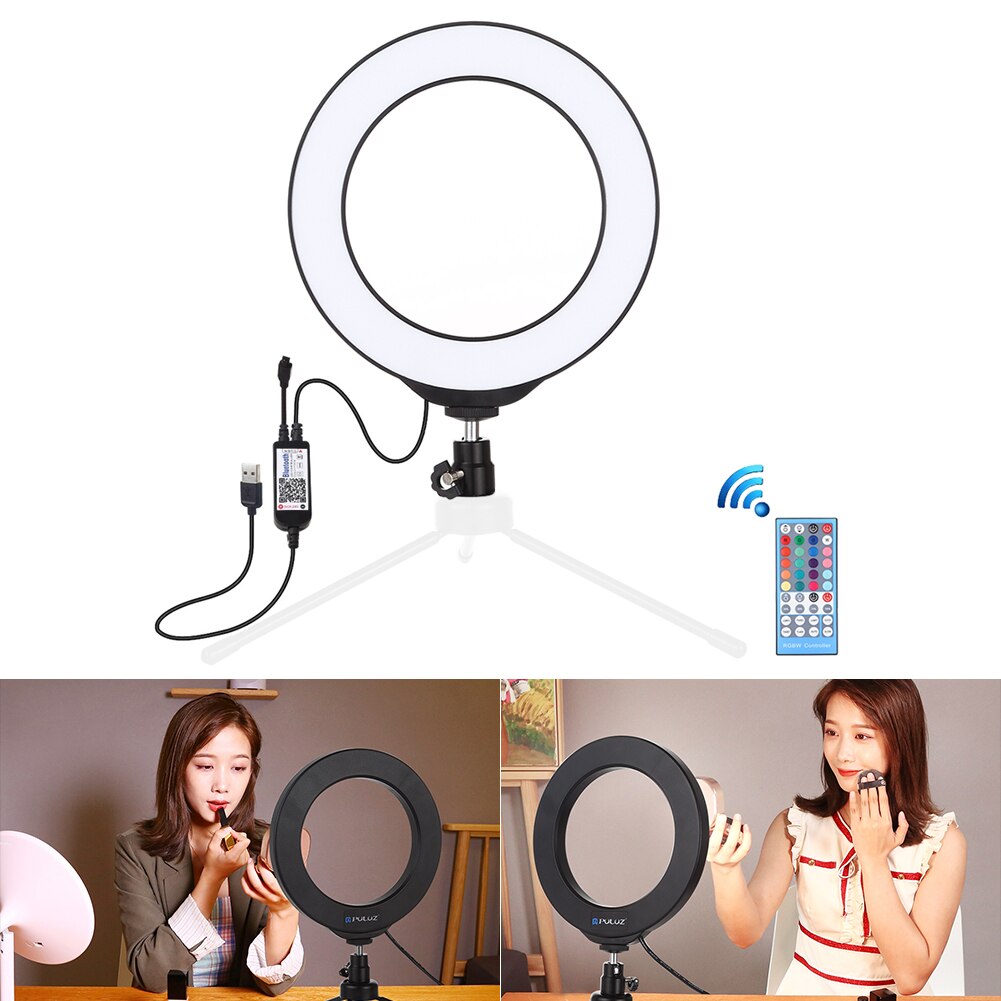 Ring light de led com regulação de ré, luz configurável com usb, lâmpada para fotografia, venda quente, tripé, controle remoto para viver