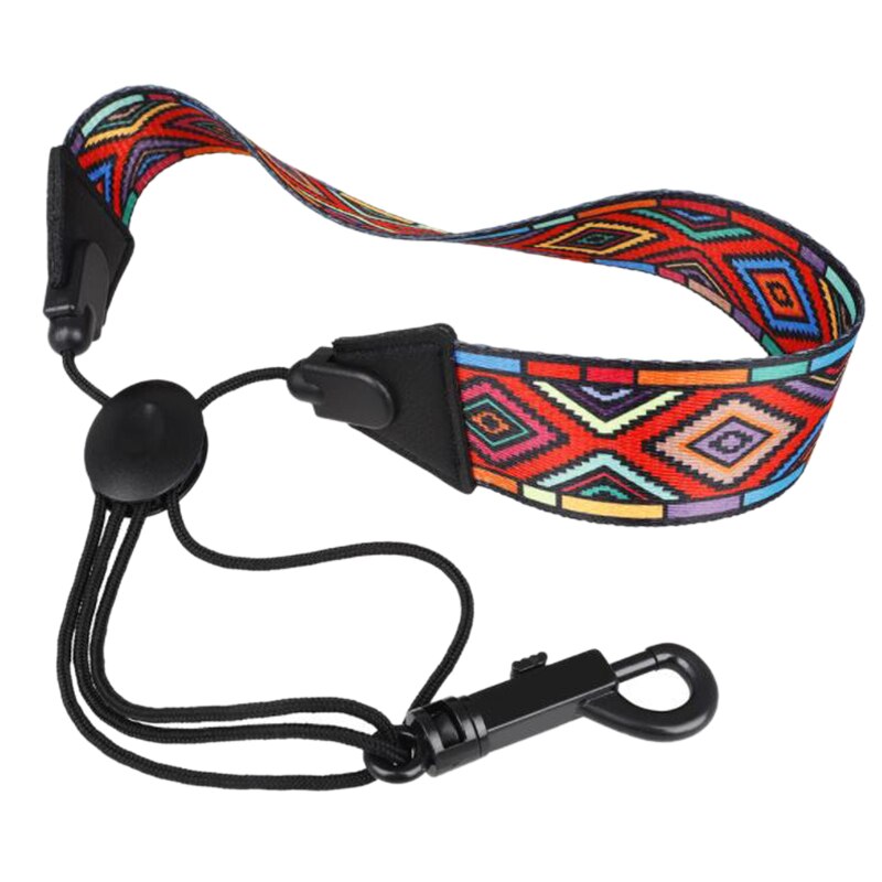 Saxofoon nekband met karabijnhaak saxofoon harnas voor alt / tenor / sopraansax: Rood