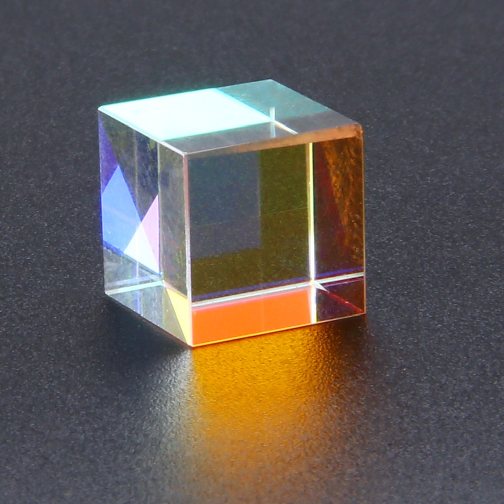 Szkło optyczne sześcian wadliwy krzyż dichroiczny pryzmat lustro Combiner rozdzielacz dekoracje 10x10mm przezroczysty moduł zabawki narzędzia dydaktyczne