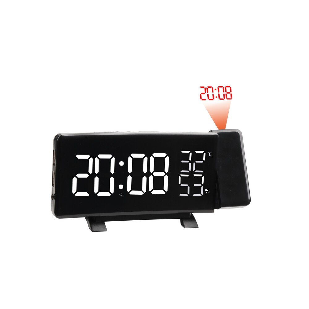 Projection LED Digital Alarm Clock Electronic Desktop FM Radio Clock Projector Alarms Time Snooze Wake UP For Bedroom Table