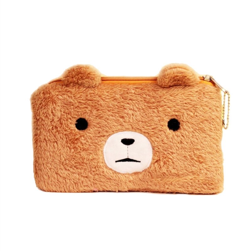 Meisje Portemonnee tas PU Leer Kinderen Portemonnee Doos Tas Schattige Konijn Mini Geldzak Baby Crossbody Portemonnee: B  Brown bear