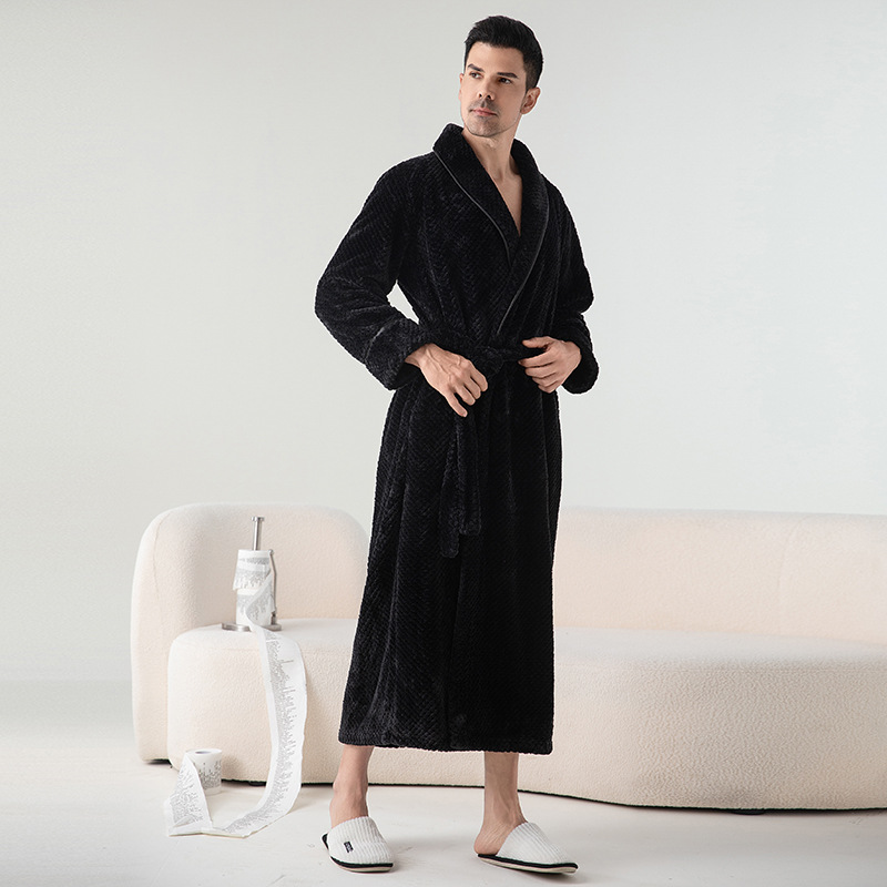 Paar Bademantel Herren halb-Samt Schlafanzug Herbst Winter gepolstert verdickt langen Bademantel Damen Heimat tragen Bademantel Frauen Universal-