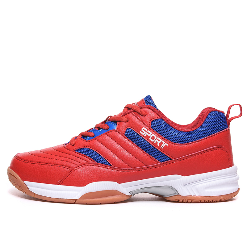 Men Badminton Sneakers Anti-Slippery Athletic Shoes Male Indoor Training Sport Tennis Sneakers Lightweight Badminton Shoes: Red / 7