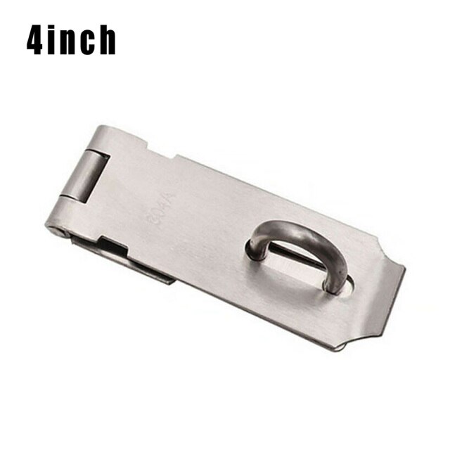 Hardware Door Bolt Silver Stainless Steel Padlock Buckle Screws Cupboards Lock: 4 Inches