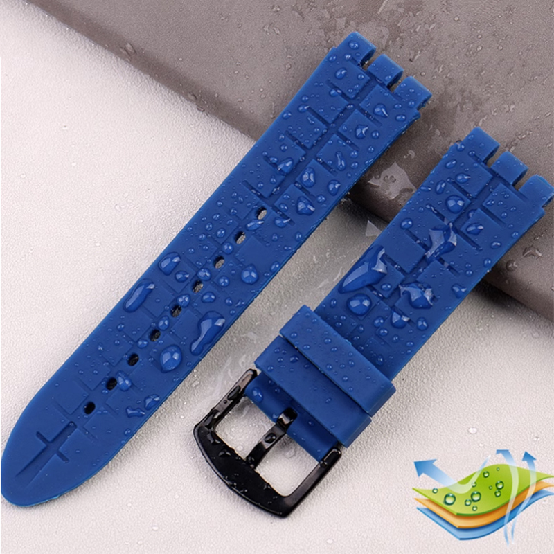 Correa de reloj de goma de 19mm, 20mm y 21mm para Swatch, correa de reloj para hombre YVS400 YVS451 YVB404, pulsera de silicona impermeable para deportes al aire libre