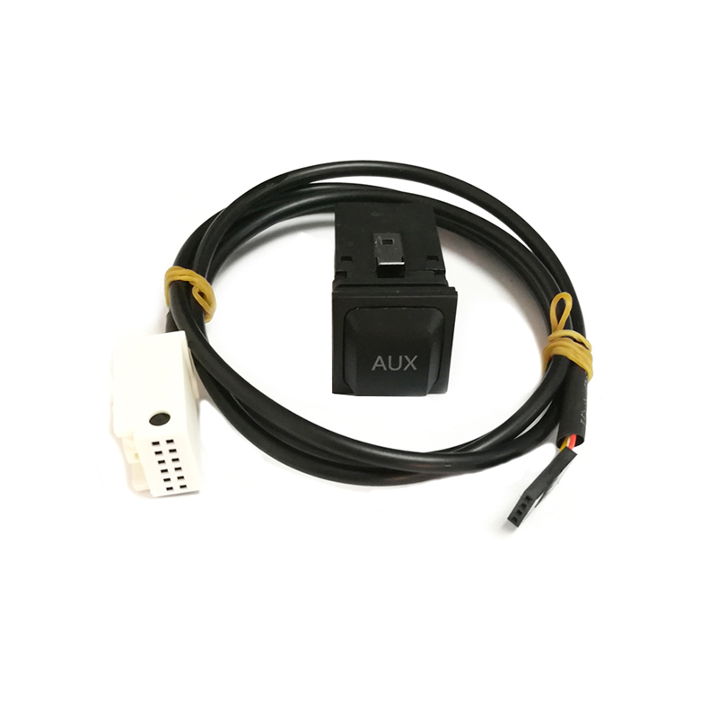 Bil usb switch kabel aux switch knap kabel til vw passat  b6 b7 golf 6 polo bora cc rcd 510 rns 315 usb aux adapter lydkabel: Aux -knap og ledning