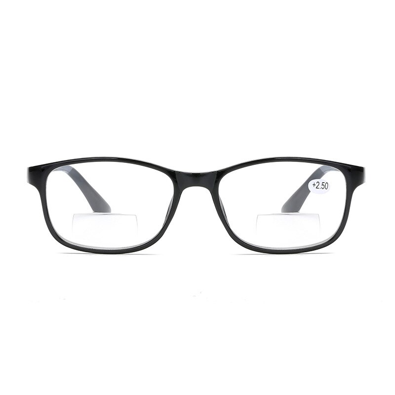 Seemfly-gafas de lectura para hombres y mujeres, lentes bifocales ultralivianas con marco negro transparente, para presbicia, dioptrías + 1,0 + 2,5 + 4,0: +400