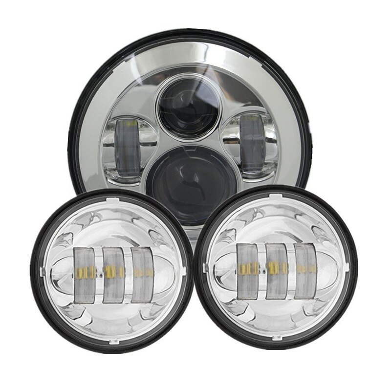 Motorrad 7 zoll Moto LED Scheinwerfer mit 4-1/2 "4,5 zoll LED Hilfs Nebel Vorbei Licht Lampe für harley touren Electra gleiten