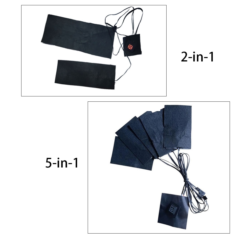 USB Charged Clothes Heating Pad 5V Electric Heating Sheet With 3 Gear Adjustable Temperature Heating Warmer Pad For Vest Jacket