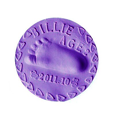 Almohadilla de tinta de arcilla ultraligera para bebé, 8 colores, modelo de huella de mano y huella de bebé, fundición de huella dactilar: purple