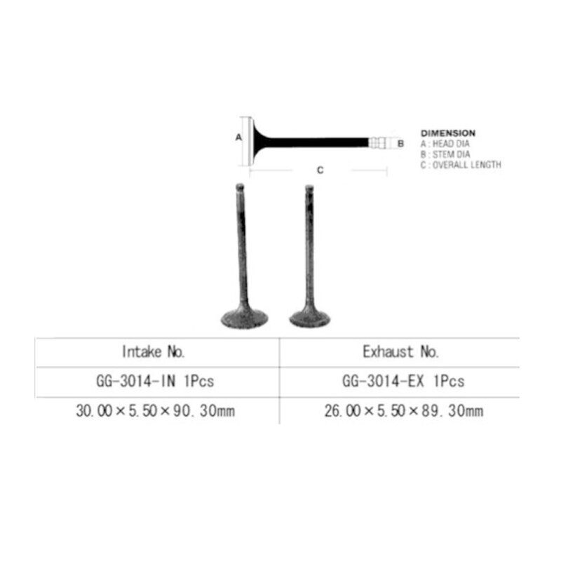 Valves Intake Exhaust Set for Suzuki GN125 GZ125 GS125 DR125 GN GZ GS DR 125 Motorcycle Engines Parts