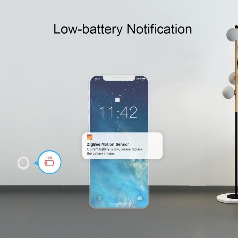 1/2/5/8PCS Zigbee Smart MINI PIR Motion Detection Sensor Anti-Theft Security,Tuya Smart Life APP Remote Monitor,Need Zigbee Hub