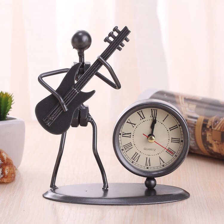 Small Alarm Clock Iron Stainless Steel Personality Retro Table Bedroom Horloge Home Decoration: I