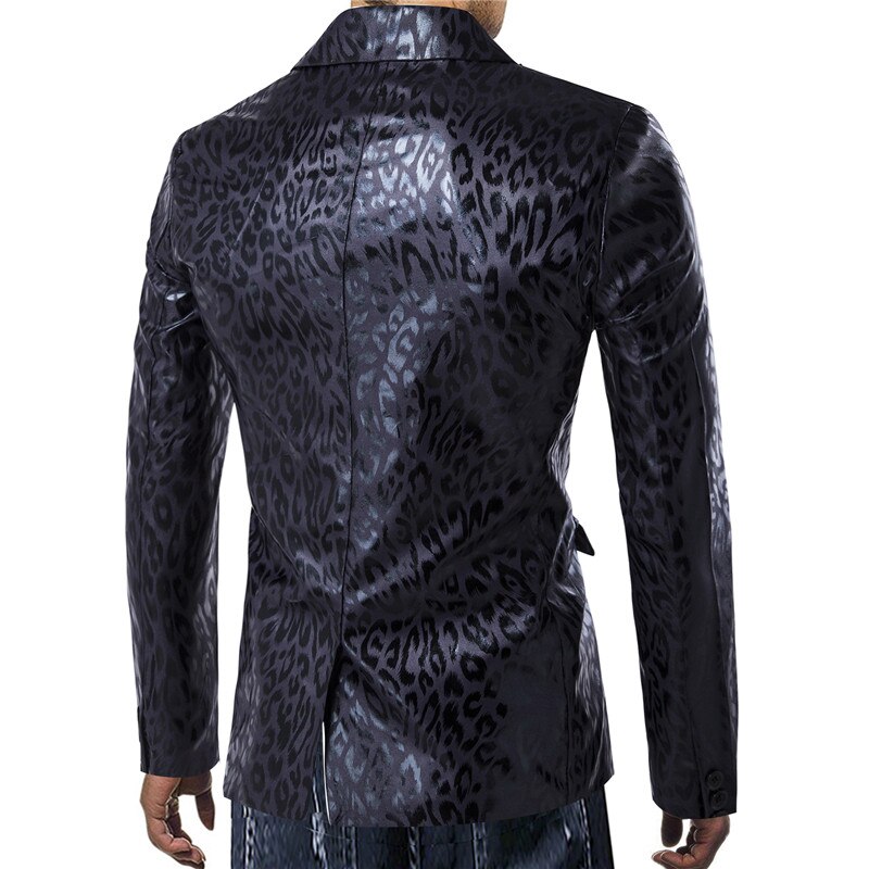 Mode Blazer Mens Casual Leopard Gedrukt Wedding Party Suit Jassen Heren Pak Jassen Kostuums Blazer Masculino XXXL