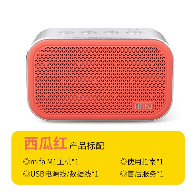 Mini bærbar bluetooth højttaler  m1 mobiltelefon trådløs forbindelse subwoofer højttaler hifi stereo: Rød