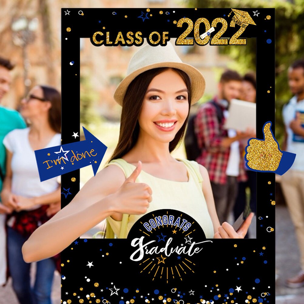 Graduation Photo Booth Frame Party Decorations Class of 2022 Grad Graduated Supplies Photo Booth