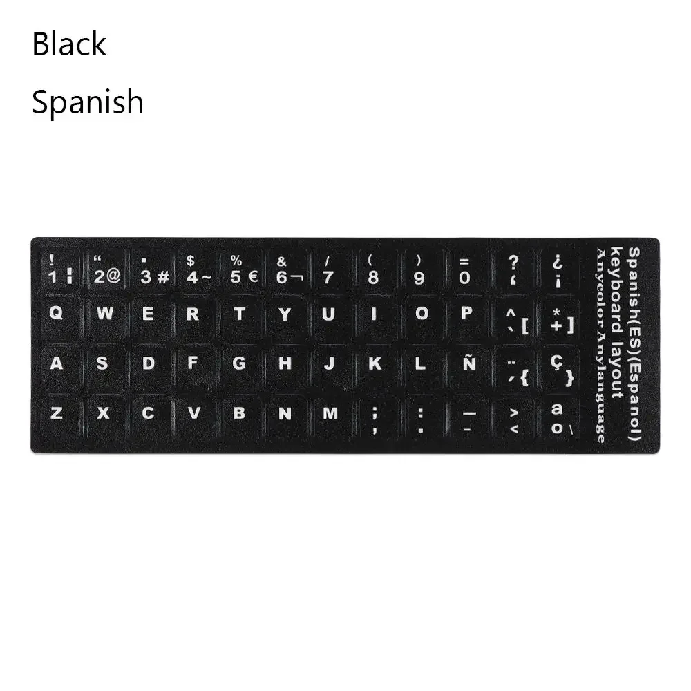 DIY Multi-language Keyboard Stickers Spanish/English/Russian/Deutsch/Arabic/Italian/Japanese Letter Replacement For Laptop PC: GRAY