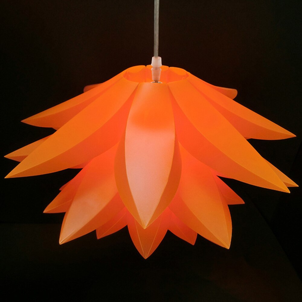 Diy lotus lysekrone pp pendel lampeskærm loft værelse dekoration puslespil lys moderne lampeskærm (blå): Orange