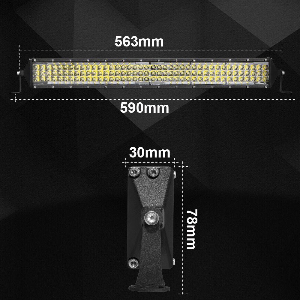 Aeobey LED 24 inch LED Light Bar Offroad Driving For SUV ATV Boat Car Truck Tractor 528 Watt Strip Lights
